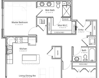 Shine (C2) two bedroom two bathroom at Haven at Uptown