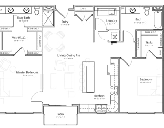 Splendor (C5) two bedroom two bathroom at Haven at Uptown
