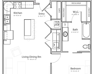 Tranquility (B2) one bedroom one bathroom at Haven at Uptown