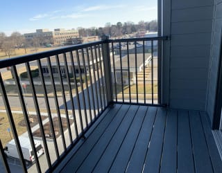 Spacious balcony overlooking central Lincoln