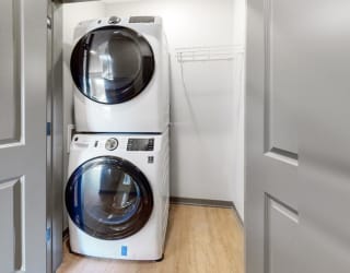 Washer and dryer available in unit in the Bliss floor plan at Haven at Uptown in Lincoln, NE