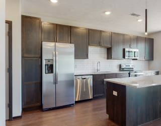 kitchen in mocha style finish