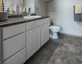 Bright and spacious bathroom at Stone Creek Villas Apartments in Omaha Nebraska
