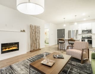 1 bedroom apartment with white cabinets near UNMC in Omaha's Blackstone District