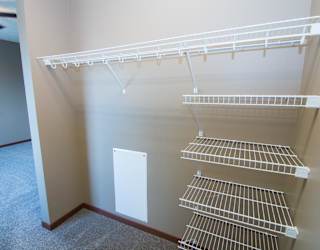 Empty shelves in a closet