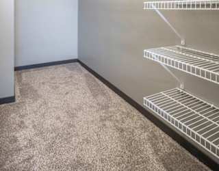 Large walk-in closet at The Flats at 84 in southeast Lincoln NE 68516