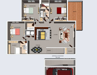 Rockbrook 3 bedroom villa floor plan