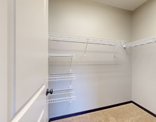 our apartments have a walk in closet plenty of hanging and shelving space