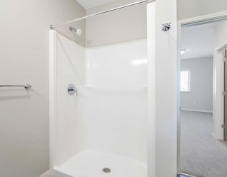 a bathroom featuring a walk-in shower
