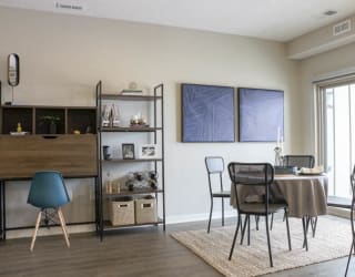 Dining area at WH Flats new luxury apartments in south Lincoln NE 68516