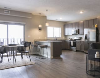 One bedroom with huge kitchen at WH Flats new luxury apartments in south Lincoln NE 68516