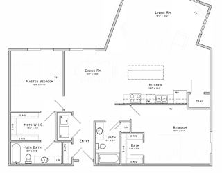 a floor plan of a 2 bedroom apartment