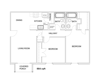 a floor plan of a bedroom apartment