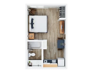 Studio S1 Floor Plans at Waterford Studios, Austin