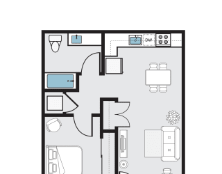 A9 Floor Plan at THE MOD AT MIDTOWN Apartments, SACRAMENTO