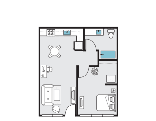 A10 Floor Plan at THE MOD AT MIDTOWN Apartments, California