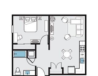 A11 Floor Plan THE MOD AT MIDTOWN Apartments, SACRAMENTO, CA, 90028