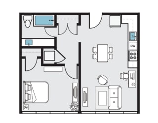 A13 Floor Plan at THE MOD AT MIDTOWN Apartments, SACRAMENTO, California
