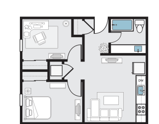 B2 Floor Plan AT MIDTOWN Apartments, SACRAMENTO, CA