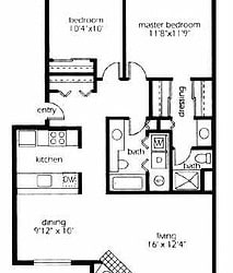2 Bed - 2 Bath |975 sq ft