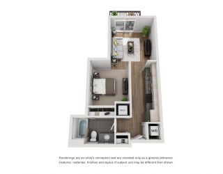 Belford, Studio / 1 ba, 595 sq. ft.