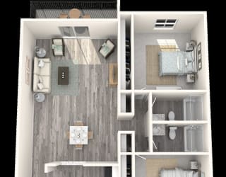 2 Bed, 2 Bath, 1100 sq. ft. Dogwood floor plan