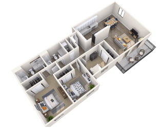 1, 3br, 2ba, 1186 sq. ft.