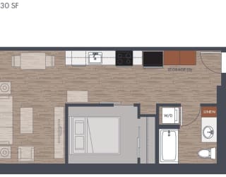 One Bedroom D Floorplan
