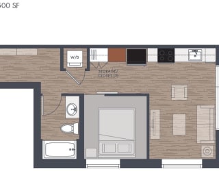 One Bedroom E Floorplan