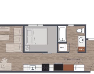 One Bedroom F Floorplan