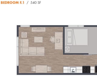 One Bedroom F1 Floorplan