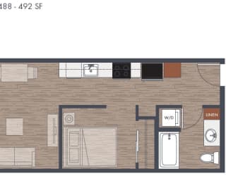 Open One Bedroom Floorplan