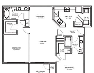 Floor Plan Plan 2B 2nd & 3rd Floor