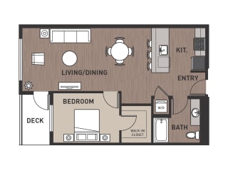 Floor Plan 1 Bedroom Plan 1A1