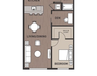 Floor Plan 1 Bedroom Plan 1C