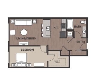 Floor Plan 1 Bedroom Plan 1E