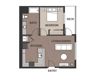 Floor Plan 1 Bedroom Plan 1F