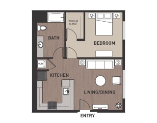 Floor Plan 1 Bedroom Plan 1G