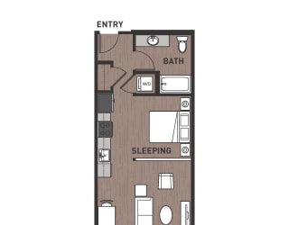 Floor Plan Open One Bedroom 0A