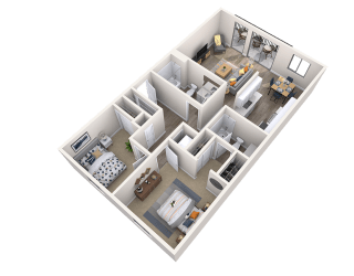 1, 2br, 2ba, 920 sq. ft.
