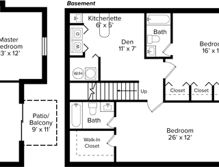 the floor plan of a house with two floors and a staircase