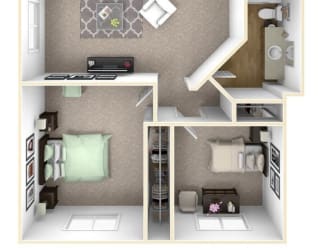 floor plan of River's Edge apartments