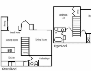 2 Bedroom 2 Bathroom Floor Plan at Country Club Meadows Apartments, Arizona, 86004