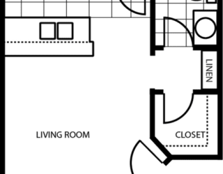 Studio Floor Plan at Woodlands Village Apartments, Arizona