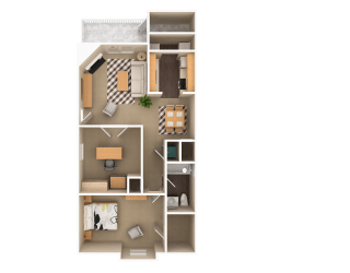 1 Bedroom 1 Bathroom with den, 899 sq ft, Eagle floorplan  at Bexley Village, Greenwood