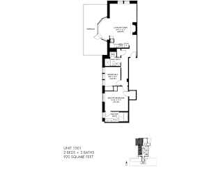 The Penthouse 920 SQFT 2D View at Park Heights by the Lake Apartments, Illinois, 60649