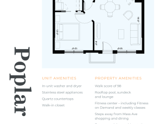 Luxury 1 Bedroom 1 Bathroom, 908 sqft, 2D Floorplan at The Whit in Indianapolis, IN 46204