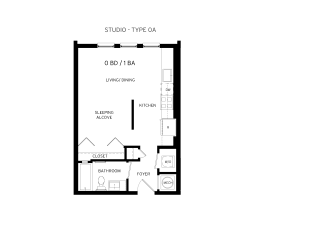 Canary Studio A Floor Plan at Canvas, Hyattsville