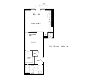 1A Floor Plan at Canvas, Maryland, 20781