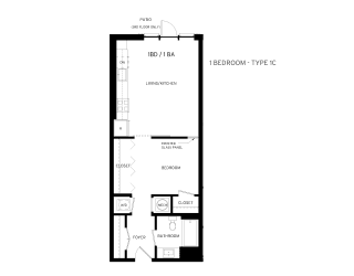 1C Floor Plan at Canvas, Hyattsville, MD
